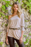 So Soft Asymmetrical Slouchy Tunic Oatmeal
