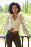 Velvet Lace Victoria Drama Sleeve Shirt Cream