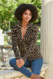 Leopard Zip Up Cardigan Multi