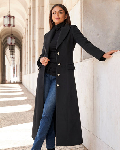 Full Length Classic Tailored Coat Black