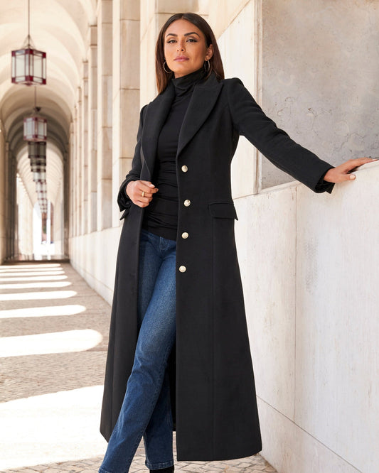 Full Length Classic Tailored Coat Black