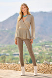 Faux Suede Stirrup Legging Taupe