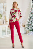 Velvet High Rise Five Pocket Pant Jester Red
