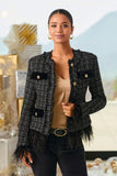 Faux-Feather Tweed Parisian Jacket Black