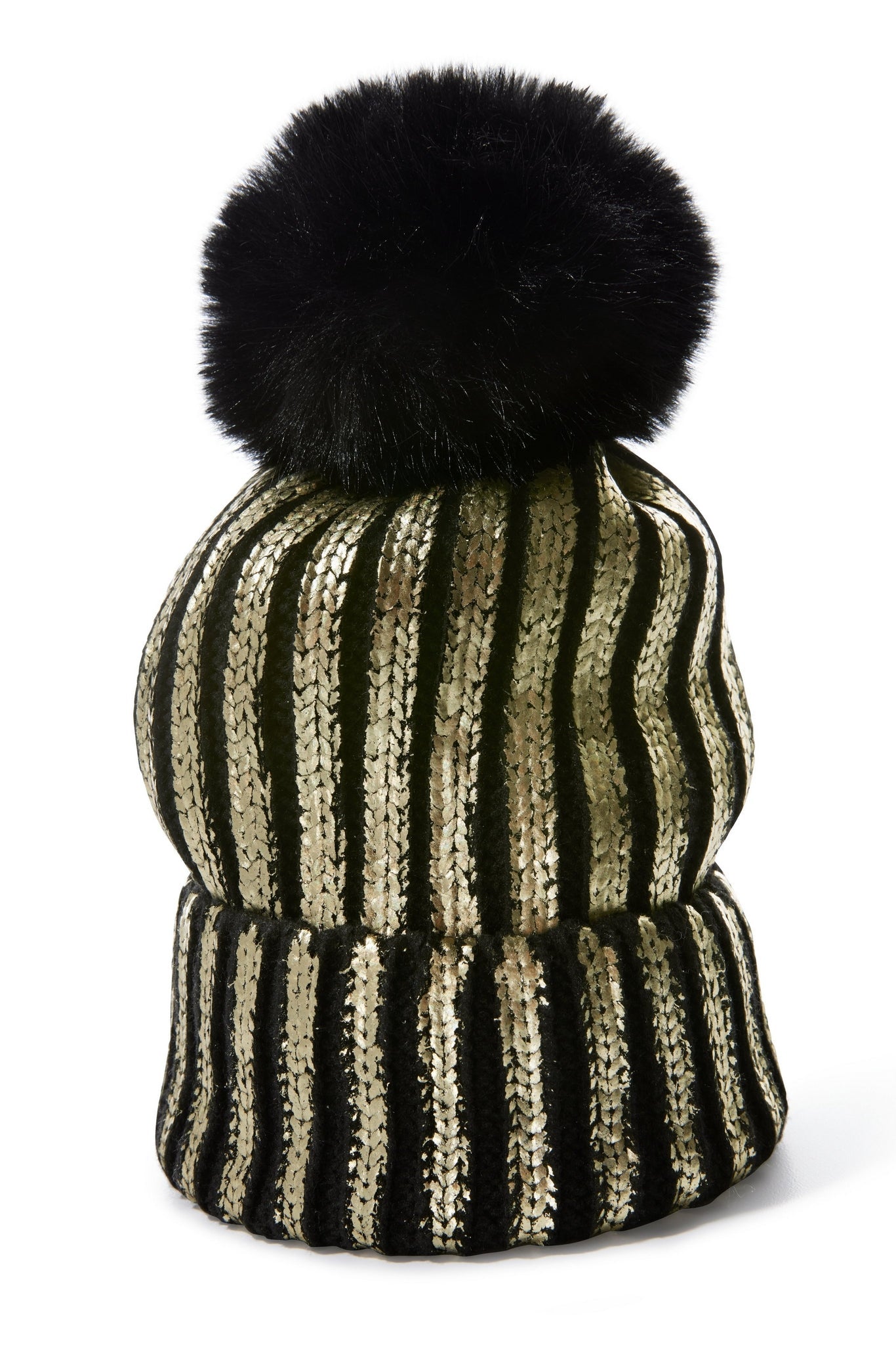 Black and Gold Metallic Beanie Black/Gold