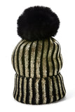 Black and Gold Metallic Beanie Black/Gold