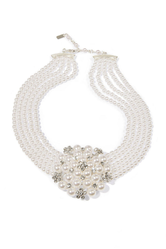 Pearl Statement Choker Necklace White