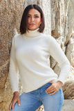 Plush Turtleneck Sweater Off White