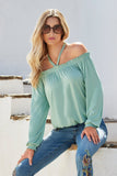 Halter Strap Off-The-Shoulder Effortless Knit Top Sage