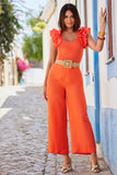 Malibu Linen Cropped Pant Hot Coral