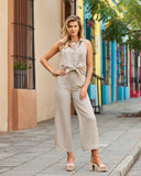 Malibu Linen Cropped Pant Flax