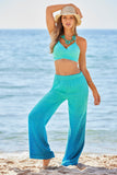 Sequin Ombre Wide-Leg Pant Blue Multi