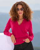 Cashmere Surplice Blouson Sweater Bright Pink