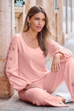 Eyelet-Sleeve Sweatshirt Almond Blossom