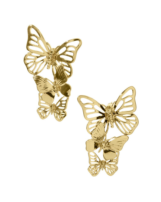 Stacked Butterfly Earring Gold