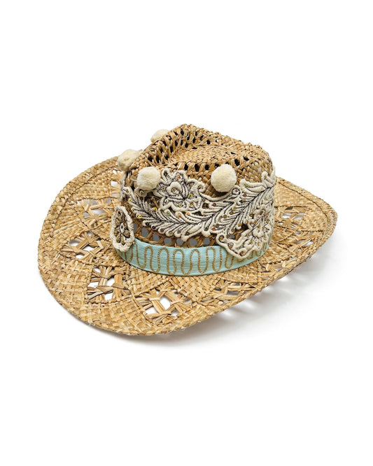 Embroidered Cowboy Hat Natural