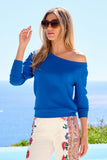 Slouchy French Terry Pullover Sweatshirt Princess Blue