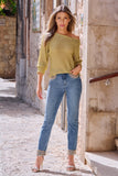 Pearl and Chain Embellished Ankle Jean Light Med Wash