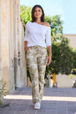Foil Camo Embellished Cargo Pant Camo Gold