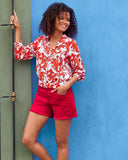 Proper Cutoff Denim Short Racing Red