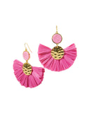 Raffia Statement Earrings Pink