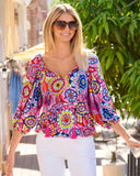 Floral Printed Knit Blouse Multi