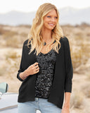Short Effortless Cardigan Sweater Black