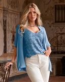 Short Effortless Cardigan Sweater Blue Bell
