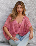 Metallic Twist Sweater Poncho Sachet Pink