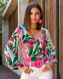 Palma Rainforest Sweetheart Ring Knit Top Multi