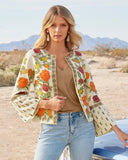 Floral Embroidered Metallic Trim Jacket Multi