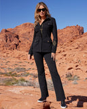 French Terry Studded Utility Set Black