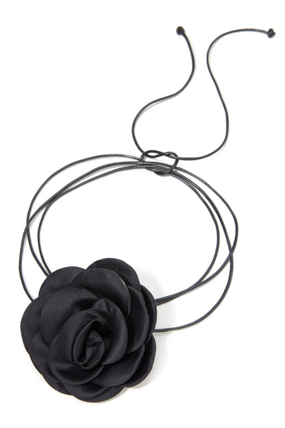 Floral Wrap Choker Black