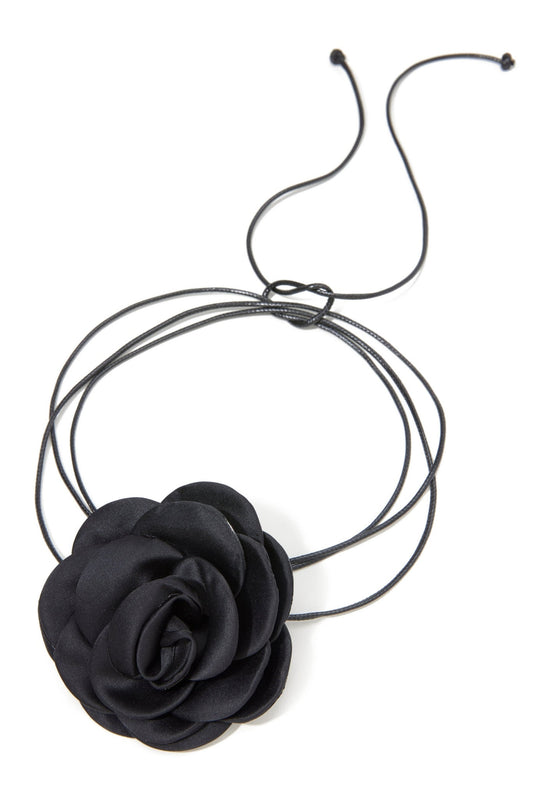 Floral Wrap Choker Black