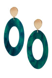 Resin and Gold Earring Blue/Gold
