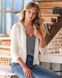 Rhinestone Trim Cardigan Off White