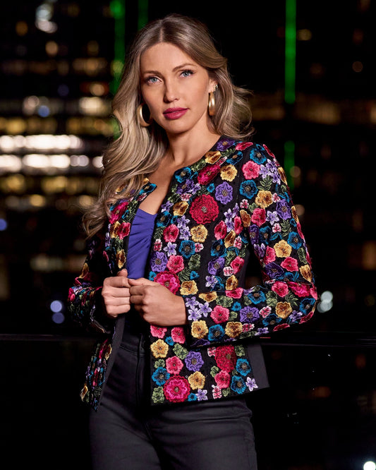 Hand Beaded and Embroidered Floral Jacket Multi