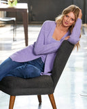 Plush Balloon Sleeve Cardigan Violet Tulip