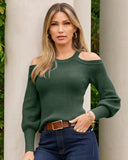 Cold Shoulder Wide Cuff Sweater Sycamore