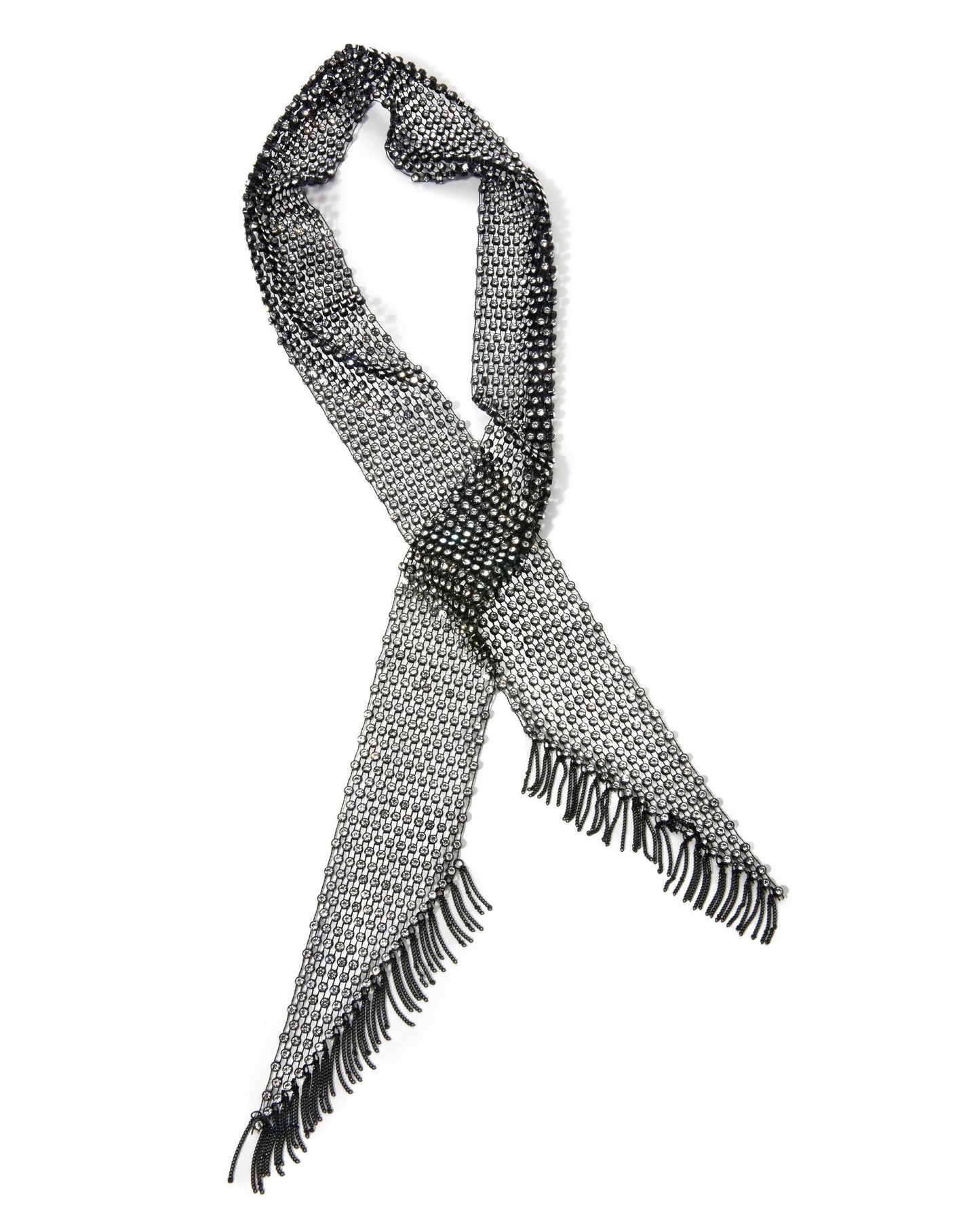 Rhinestone Wrap Necklace Black/Silver