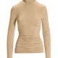 So Chic Ruched Turtleneck Top Sesame