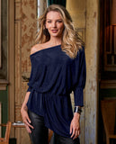Slouchy Metallic Tunic Blue