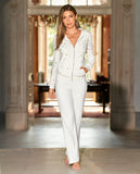 Pearl and Rhinestone Velour Set White