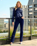 Monterey Velvet Five Pocket Bootcut Pant Evening Blue
