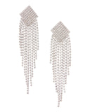 Rhinestone Fringe Earring Silver