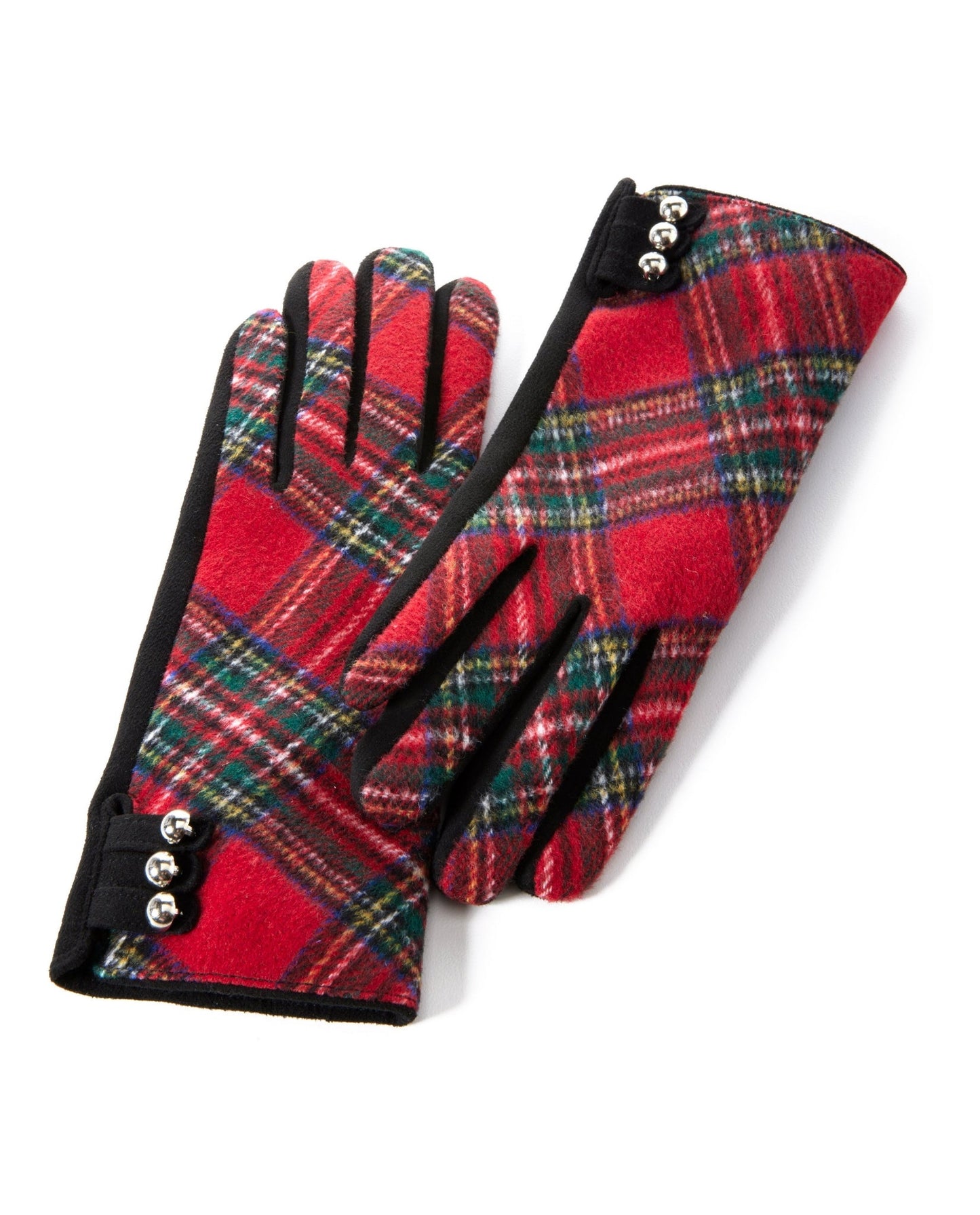 Plaid Winter Gloves Red Multi