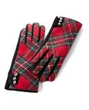 Plaid Winter Gloves Red Multi