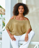 Metallic Chain Strap Poncho Gold