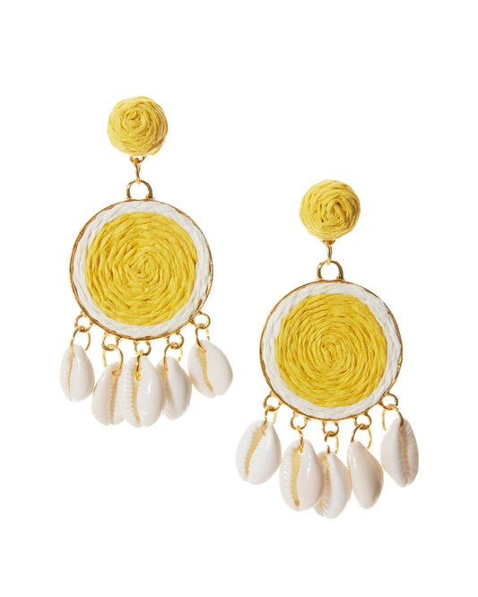 Statement Shell Earring Yellow