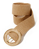 Woven Round Buckle Belt Natural